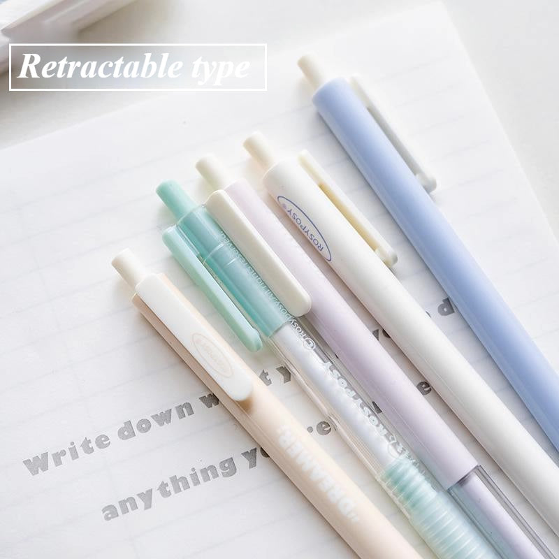 Black Gel Pen Set of 5 | Aesthetic 0.5mm 0.38mm Ink Pens | Dream Series Stationery Gift Set