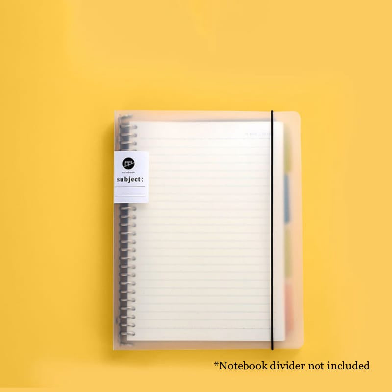 A5 Leaflet Notebook Refillable | Translucent Cover 20-Ring Binder | 50 Sheets + Free Ruler