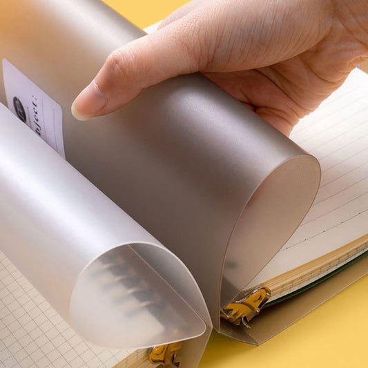 A5 Leaflet Notebook Refillable | Translucent Cover 20-Ring Binder | 50 Sheets + Free Ruler