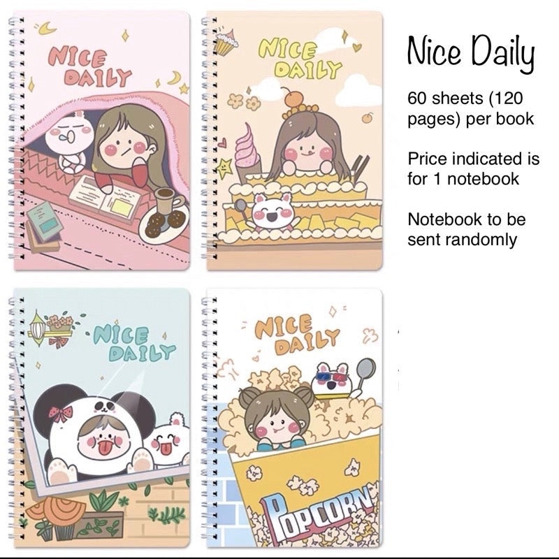 A5 Spiral Notebook 60 Sheets | 120 Pages | Soft-Style Illustrated Cover | Lined Journal School Gift