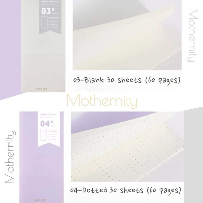 Standard TN Size Refill Notebook – Ruled, Grid, Dotted | 60 Pages | 21x10.6cm Insert