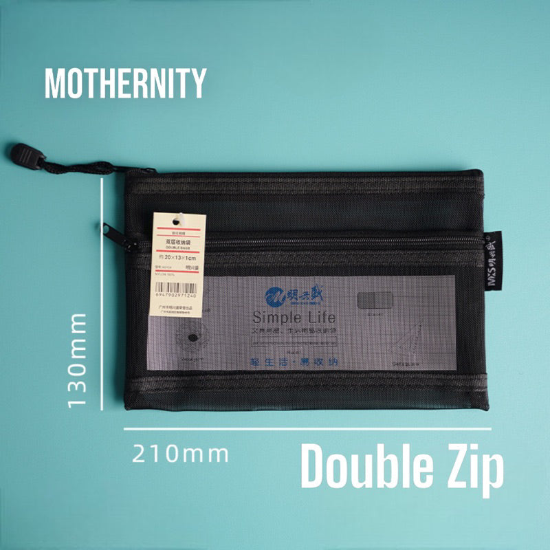 Translucent Mesh Pencil Case – Single/Double Zip | See-Through Pouch for Stationery Travel