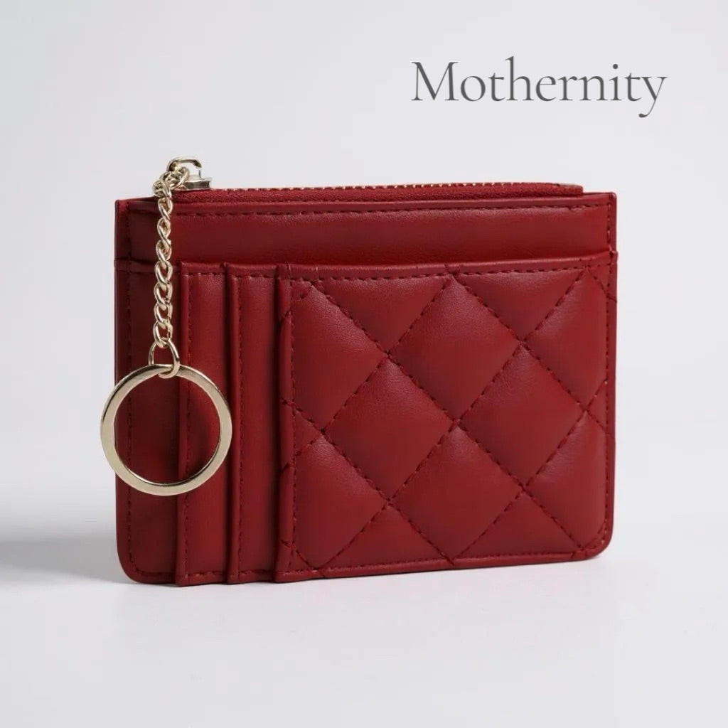 Elegant Quilted Card Holder – Multi-Slot PU Leather Wallet | Small Slim Ladies Card Case