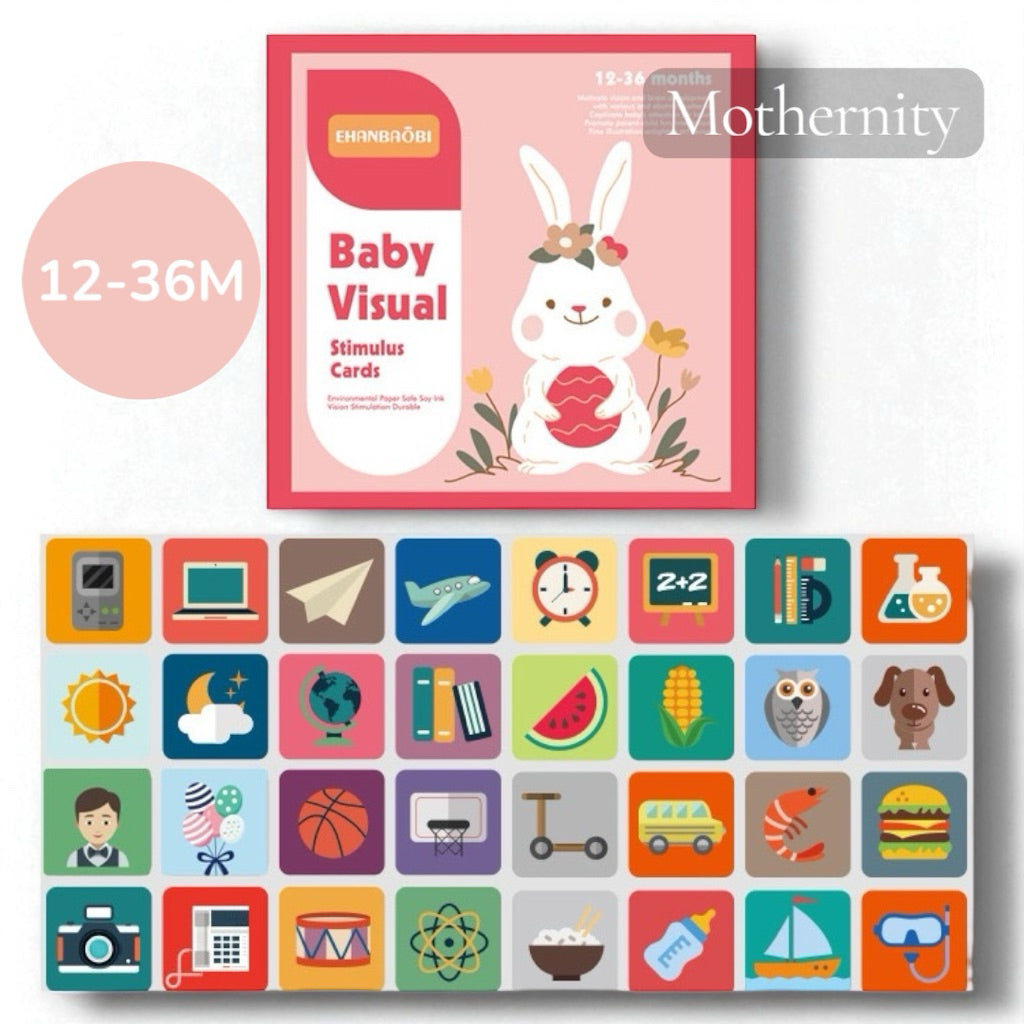 Baby Visual Cards 0–36M | Black White Red Flashcards | Infant Visual Stimulation Cards