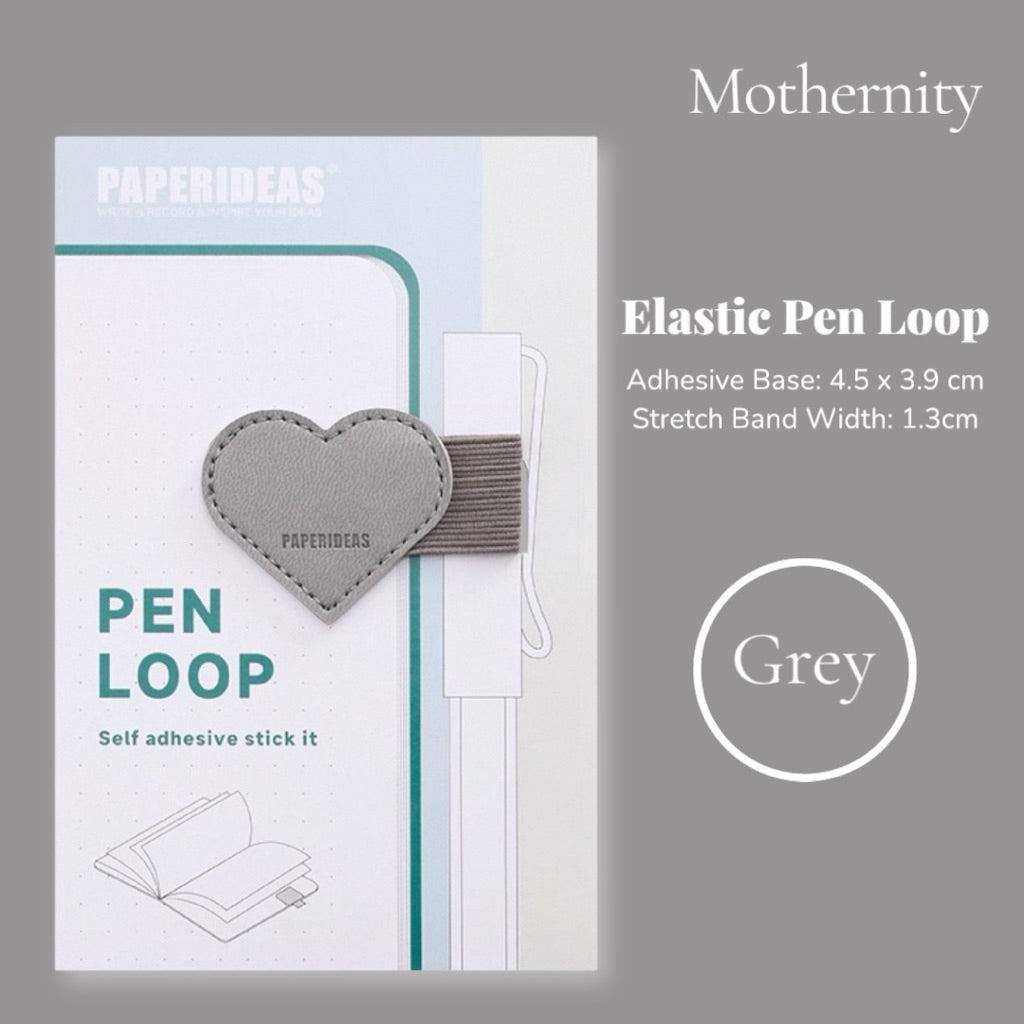 Paperideas Heart Shape Adhesive Pen Holder | Elastic Pen Loop for Notebook Journal Planner