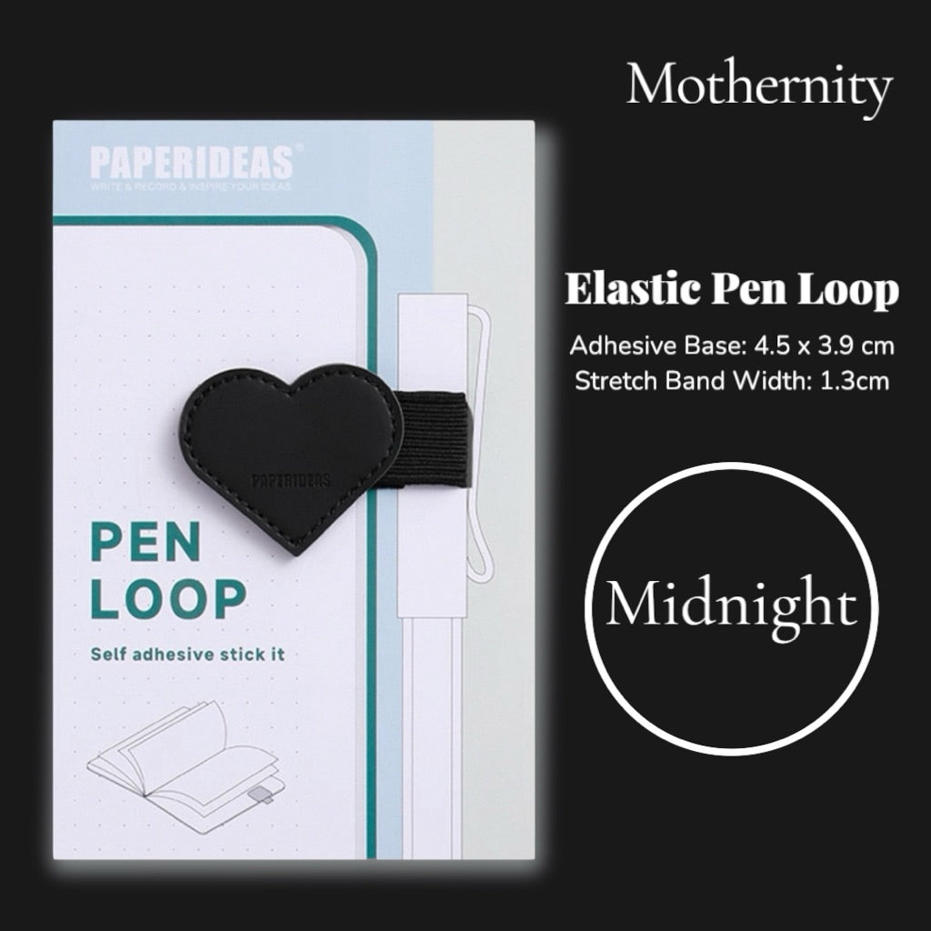 Paperideas Heart Shape Adhesive Pen Holder | Elastic Pen Loop for Notebook Journal Planner