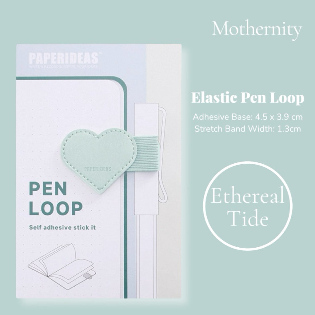 Paperideas Heart Shape Adhesive Pen Holder | Elastic Pen Loop for Notebook Journal Planner