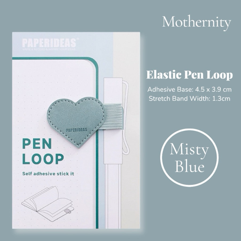 Paperideas Heart Shape Adhesive Pen Holder | Elastic Pen Loop for Notebook Journal Planner