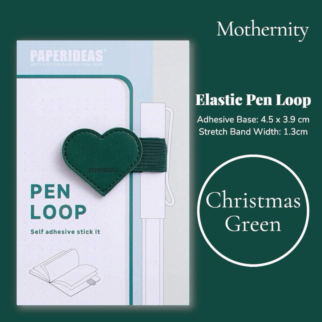 Paperideas Heart Shape Adhesive Pen Holder | Elastic Pen Loop for Notebook Journal Planner