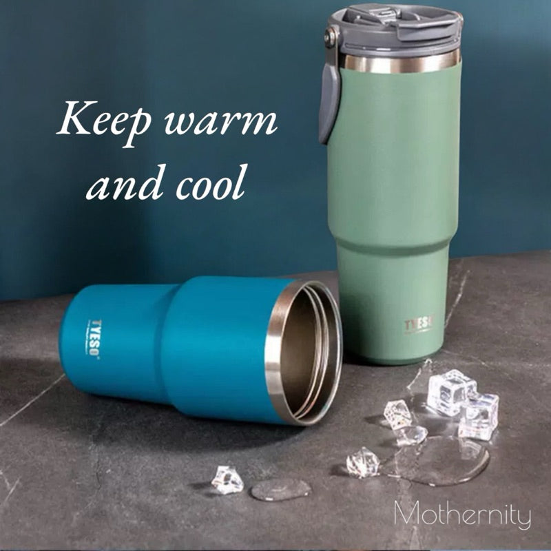 TYESO Stainless Steel Tumbler 600ml 900ml 1200ml | Dual Drink Lid | Thermal Vacuum Flask