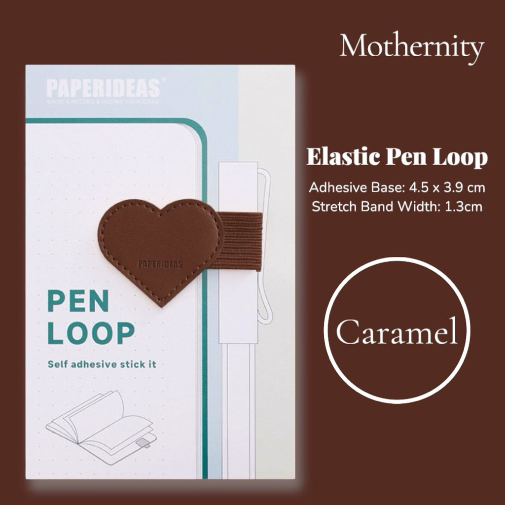 Paperideas Heart Shape Adhesive Pen Holder | Elastic Pen Loop for Notebook Journal Planner