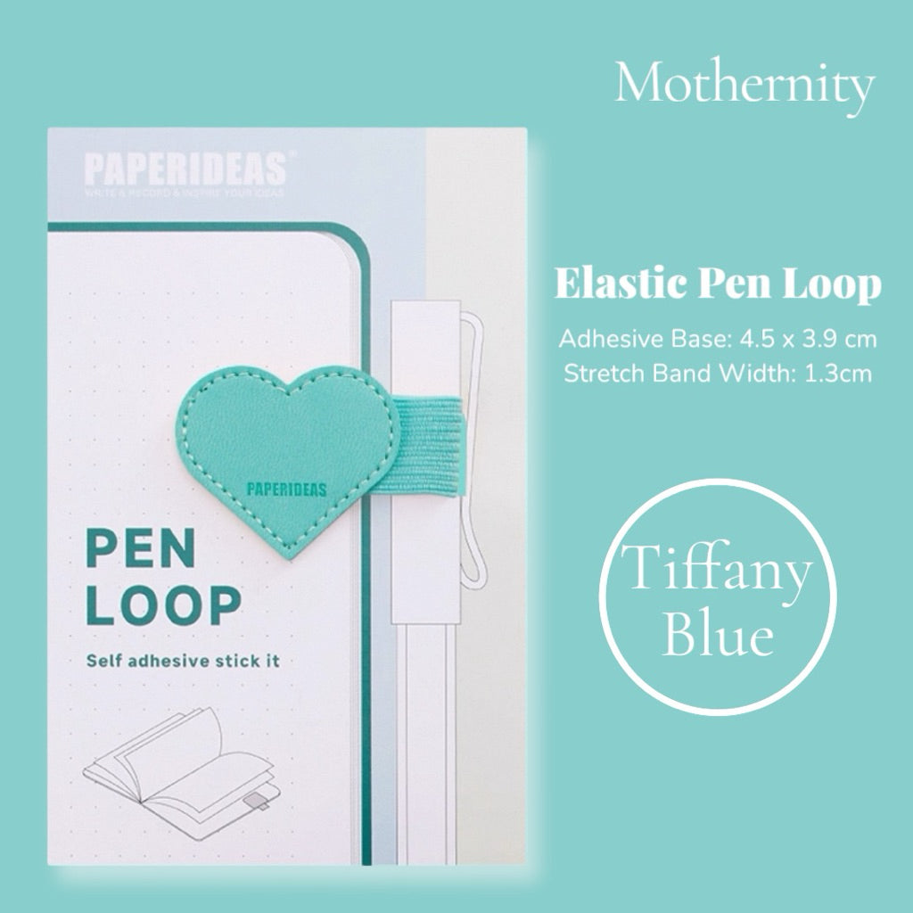 Paperideas Heart Shape Adhesive Pen Holder | Elastic Pen Loop for Notebook Journal Planner
