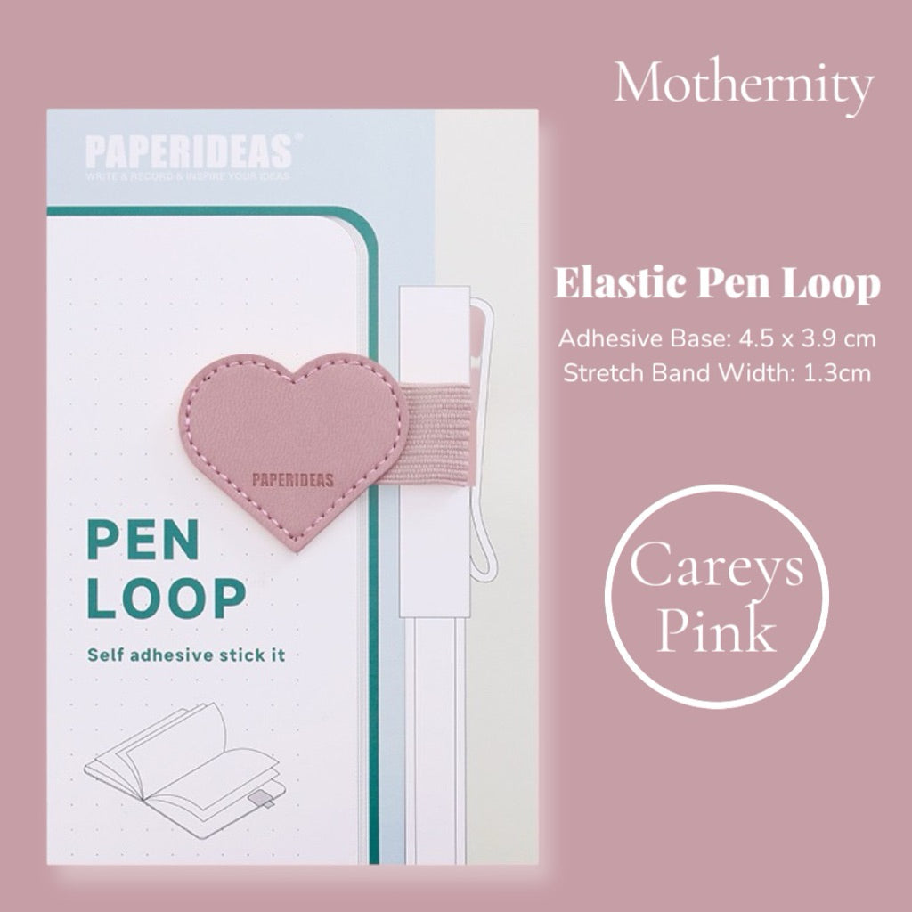 Paperideas Heart Shape Adhesive Pen Holder | Elastic Pen Loop for Notebook Journal Planner