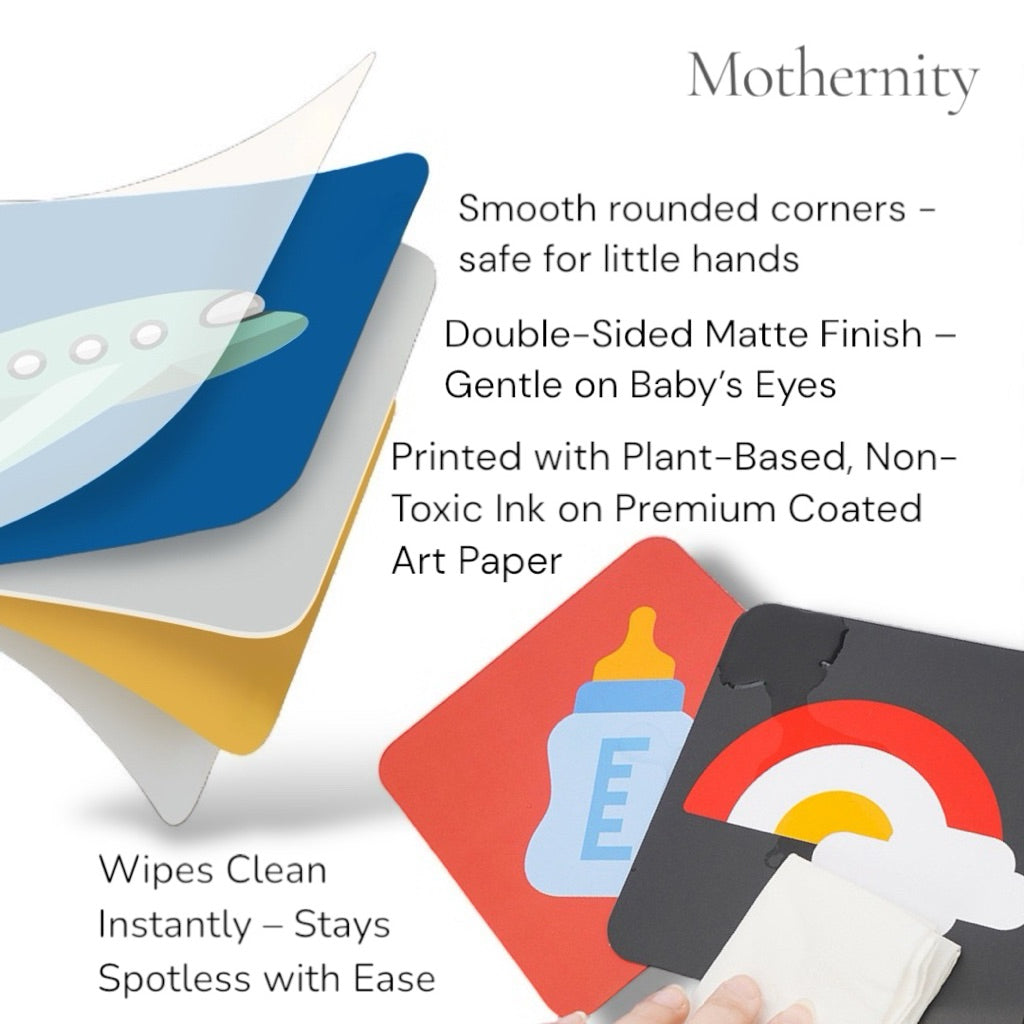 Baby Visual Cards 0–36M | Black White Red Flashcards | Infant Visual Stimulation Cards