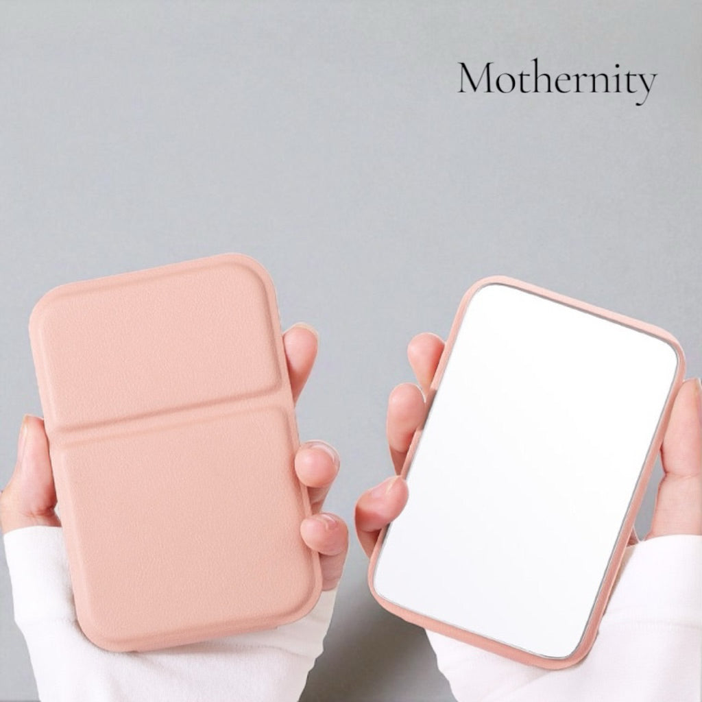 Mini Foldable Makeup Mirror | Handheld Stand Mirror Portable Compact for Desk Dorm Travel