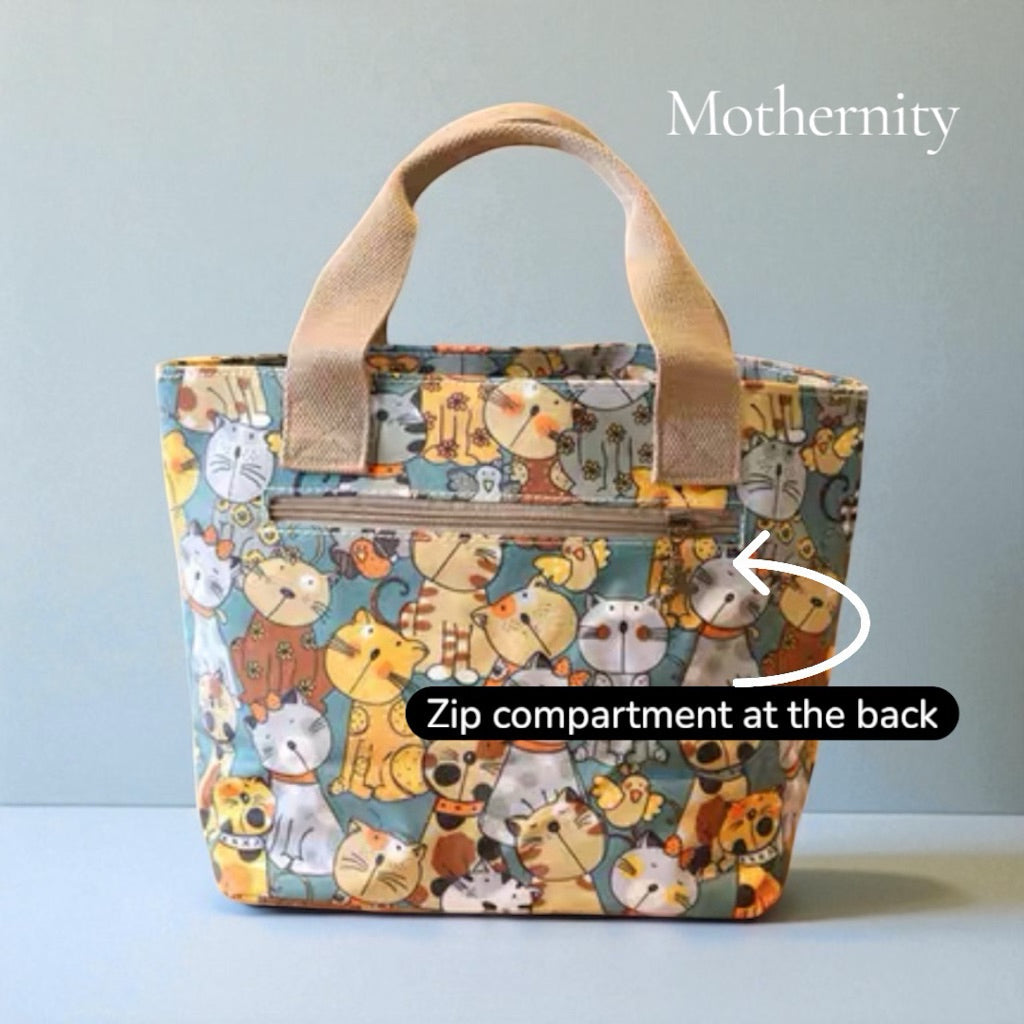 Water-Resistant Cute Tote Lunch Bag – Multi-Design Hand-Carry Bag | Mummy Bag, Student Bento Bag