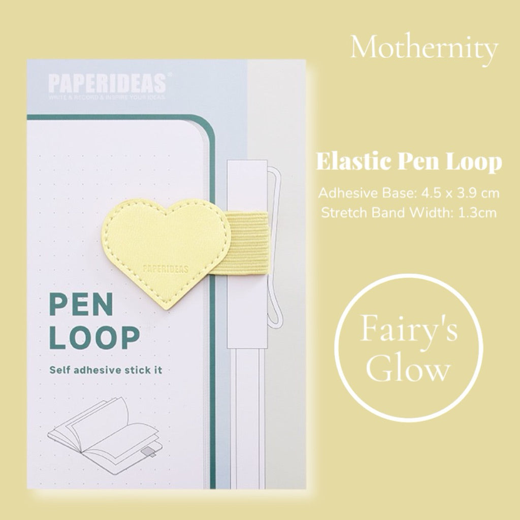 Paperideas Heart Shape Adhesive Pen Holder | Elastic Pen Loop for Notebook Journal Planner