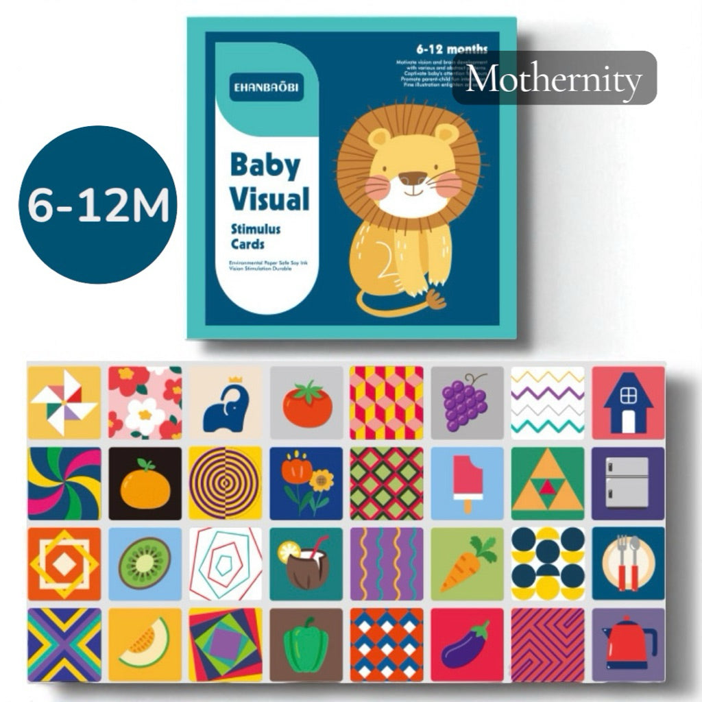 Baby Visual Cards 0–36M | Black White Red Flashcards | Infant Visual Stimulation Cards