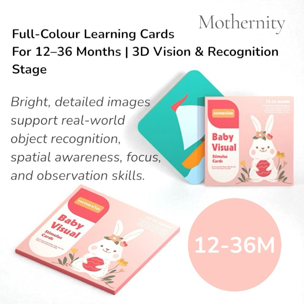 Baby Visual Cards 0–36M | Black White Red Flashcards | Infant Visual Stimulation Cards