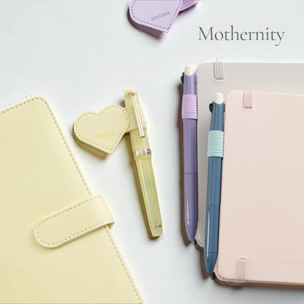 Paperideas Heart Shape Adhesive Pen Holder | Elastic Pen Loop for Notebook Journal Planner