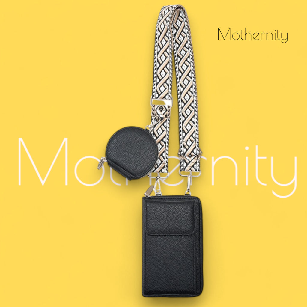 Minimalist Crossbody Phone Bag with Coin Pouch | PU Shoulder Bag for Women | Adjustable Strap