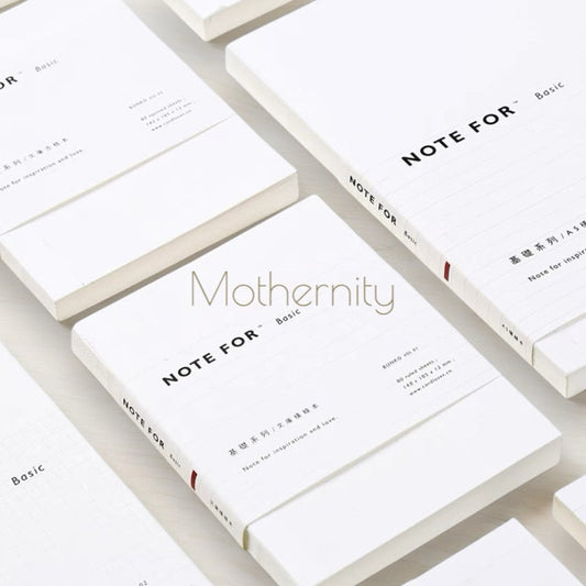 A5/A6 Minimalist Notebook | 100gsm | Grid Ruled Blank | 160 Pages Bullet Journal | Mothernity