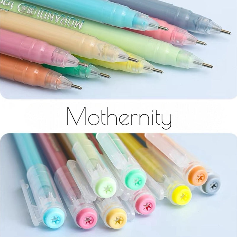 Gel Pen Set | 0.6mm Fine Tip Colour Pens for Journaling & Art | Morandi-Inspired Stationery