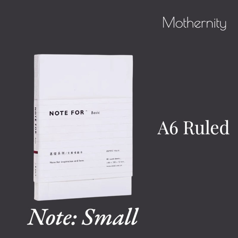 A5/A6 Minimalist Notebook | 100gsm | Grid Ruled Blank | 160 Pages Bullet Journal | Mothernity