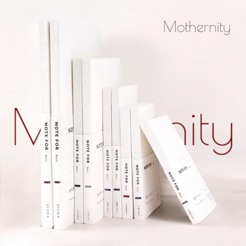 A5/A6 Minimalist Notebook | 100gsm | Grid Ruled Blank | 160 Pages Bullet Journal | Mothernity