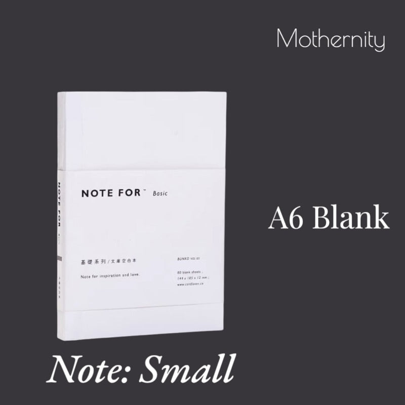 A5/A6 Minimalist Notebook | 100gsm | Grid Ruled Blank | 160 Pages Bullet Journal | Mothernity