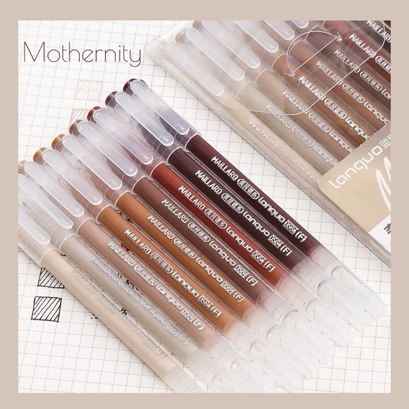 Gel Pen Set | 0.6mm Fine Tip Colour Pens for Journaling & Art | Morandi-Inspired Stationery