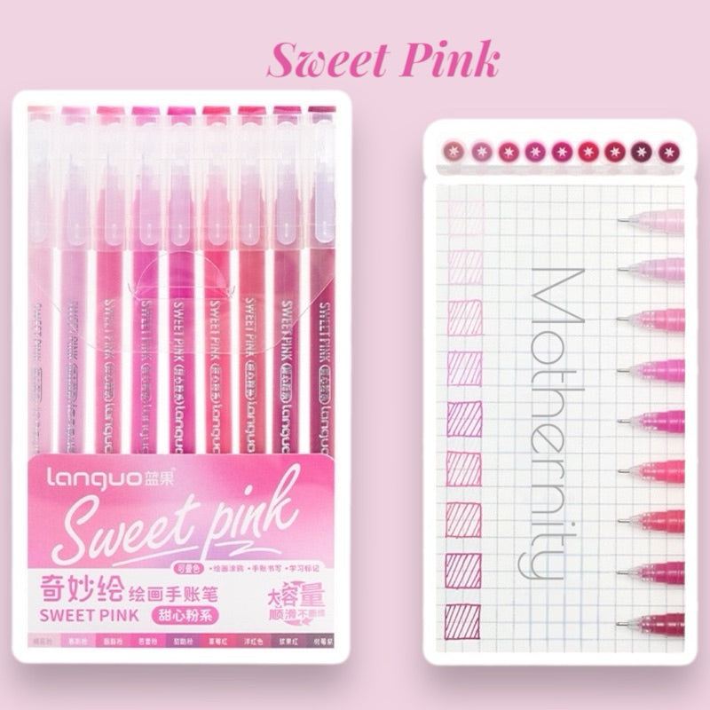 Gel Pen Set | 0.6mm Fine Tip Colour Pens for Journaling & Art | Morandi-Inspired Stationery