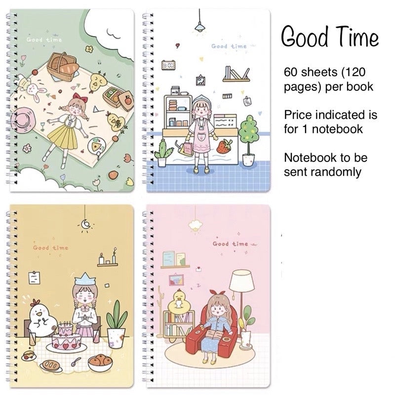 A5 Spiral Notebook 60 Sheets | 120 Pages | Soft-Style Illustrated Cover | Lined Journal School Gift
