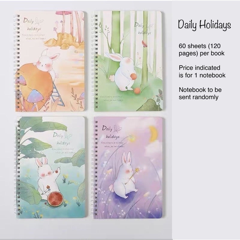 A5 Spiral Notebook 60 Sheets | 120 Pages | Soft-Style Illustrated Cover | Lined Journal School Gift