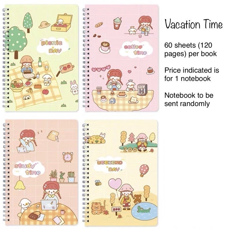 A5 Spiral Notebook 60 Sheets | 120 Pages | Soft-Style Illustrated Cover | Lined Journal School Gift