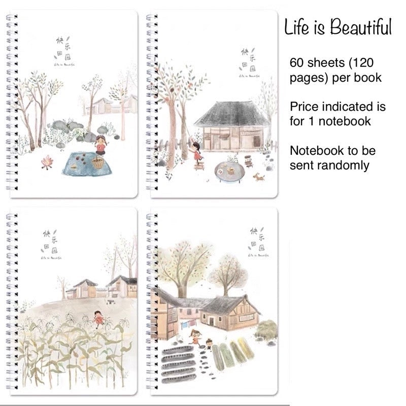 A5 Spiral Notebook 60 Sheets | 120 Pages | Soft-Style Illustrated Cover | Lined Journal School Gift