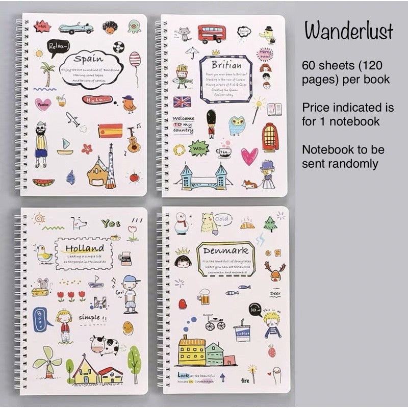 A5 Spiral Notebook 60 Sheets | 120 Pages | Soft-Style Illustrated Cover | Lined Journal School Gift