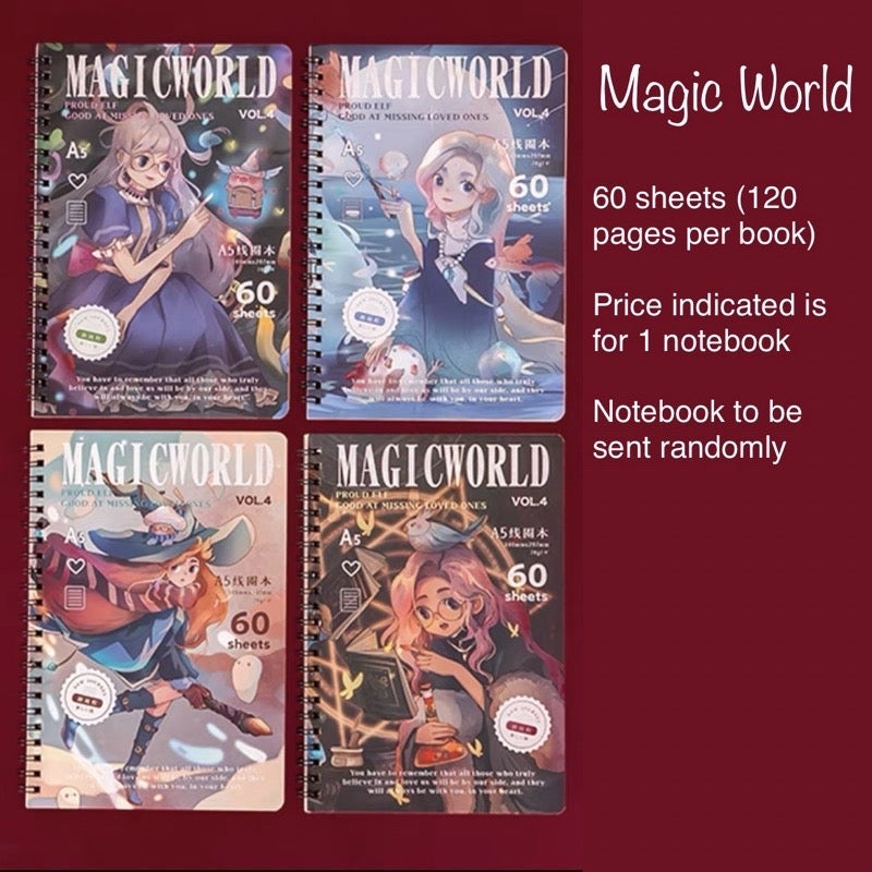 A5 Spiral Notebook 60 Sheets | 120 Pages | Soft-Style Illustrated Cover | Lined Journal School Gift