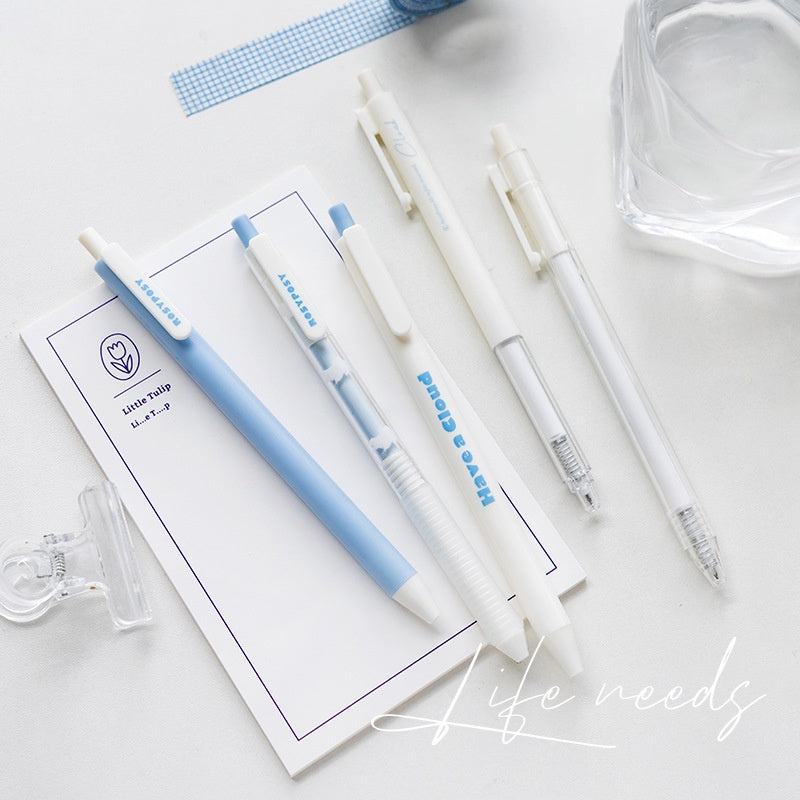 Black Gel Pen Set of 5 | Aesthetic 0.5mm 0.38mm Ink Pens | Dream Series Stationery Gift Set
