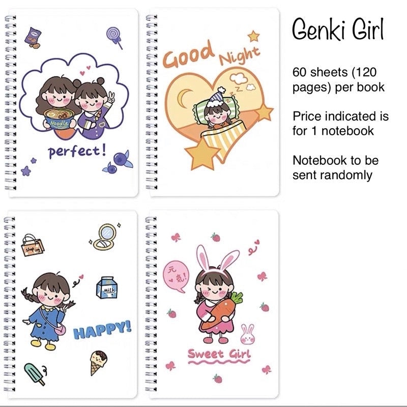 A5 Spiral Notebook 60 Sheets | 120 Pages | Soft-Style Illustrated Cover | Lined Journal School Gift