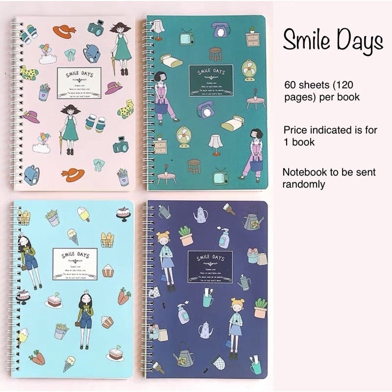 A5 Spiral Notebook 60 Sheets | 120 Pages | Soft-Style Illustrated Cover | Lined Journal School Gift