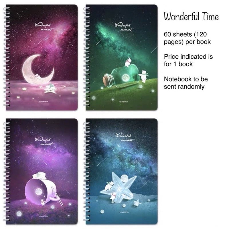 A5 Spiral Notebook 60 Sheets | 120 Pages | Soft-Style Illustrated Cover | Lined Journal School Gift