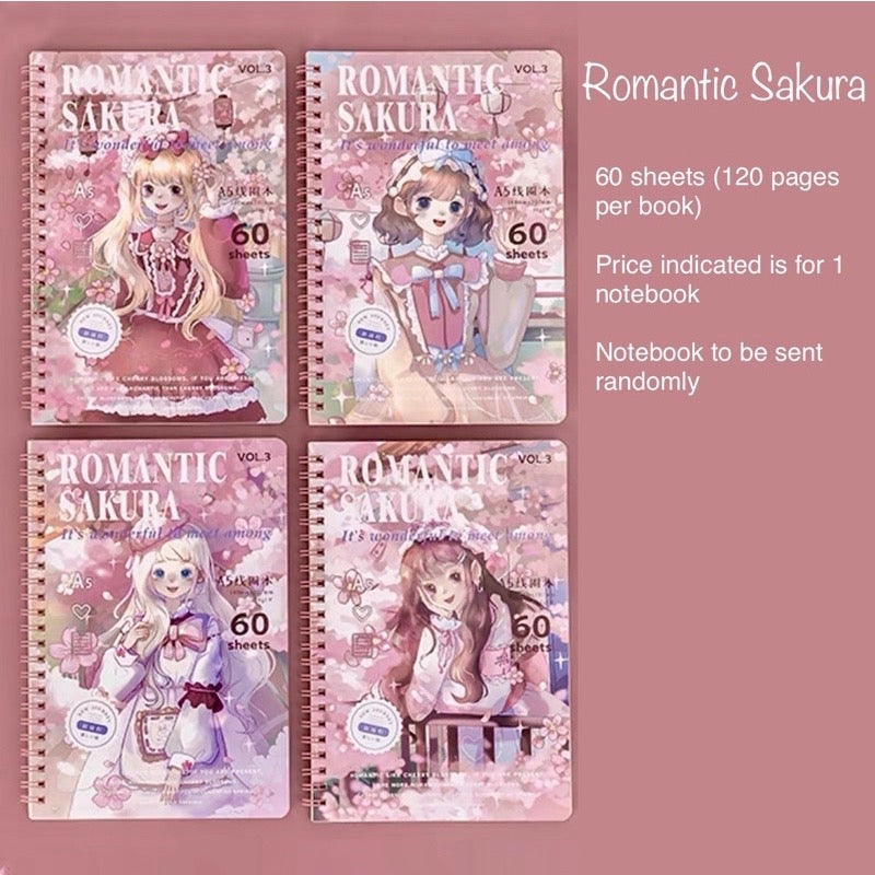 A5 Spiral Notebook 60 Sheets | 120 Pages | Soft-Style Illustrated Cover | Lined Journal School Gift