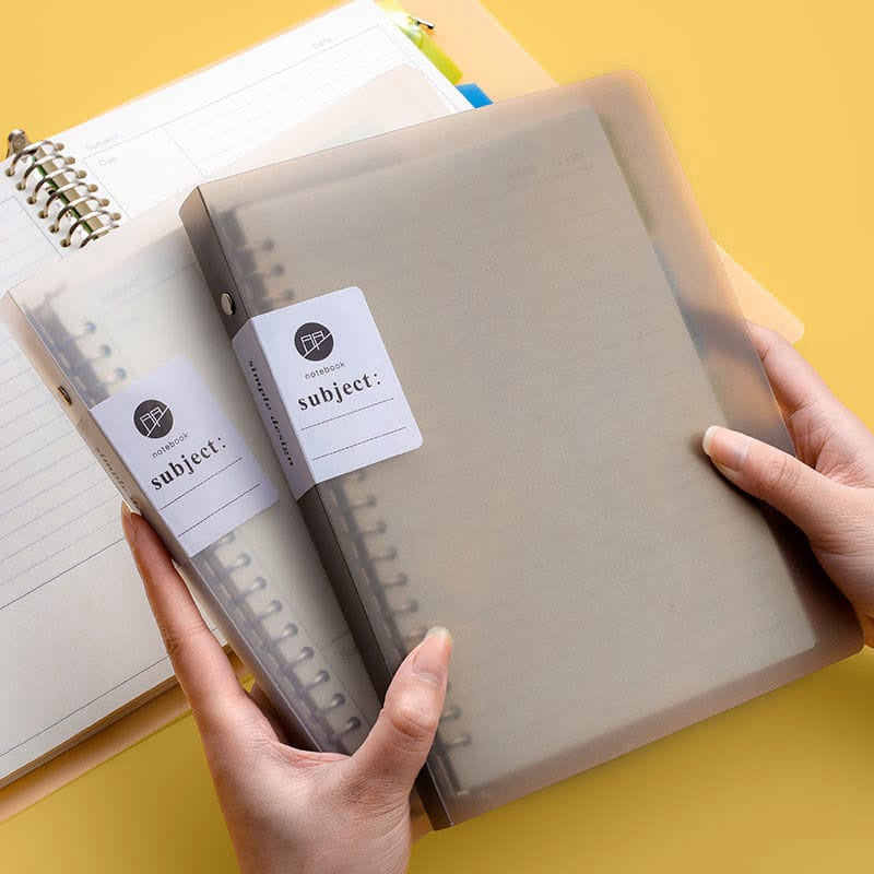 A5 Leaflet Notebook Refillable | Translucent Cover 20-Ring Binder | 50 Sheets + Free Ruler
