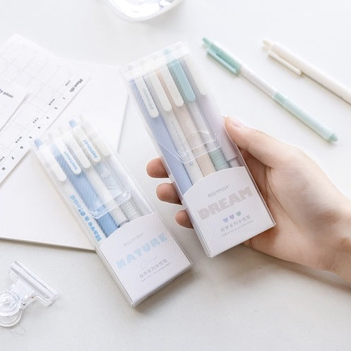 Black Gel Pen Set of 5 | Aesthetic 0.5mm 0.38mm Ink Pens | Dream Series Stationery Gift Set
