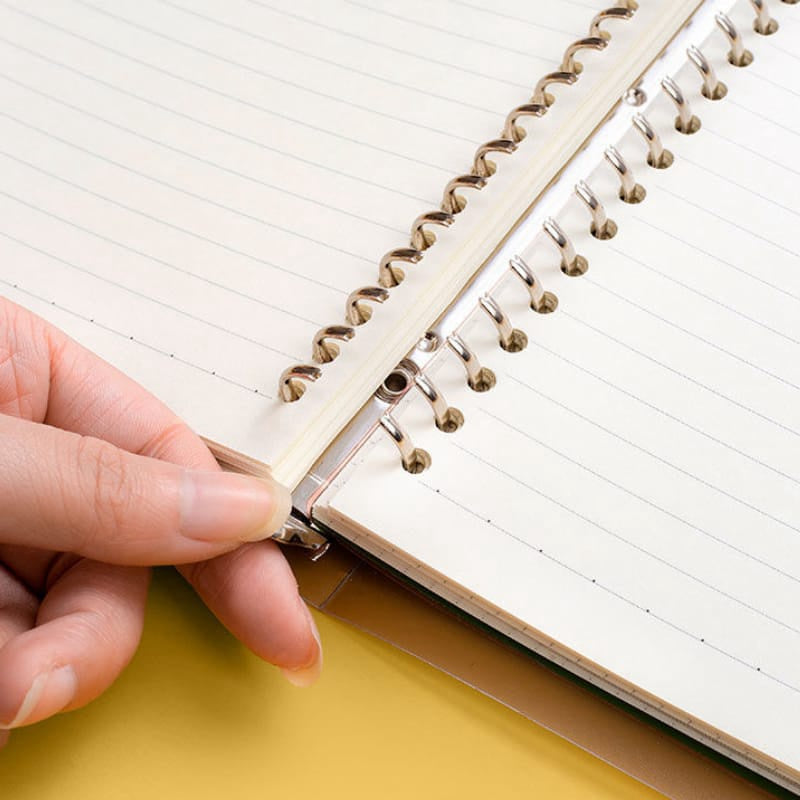 A5 Leaflet Notebook Refillable | Translucent Cover 20-Ring Binder | 50 Sheets + Free Ruler