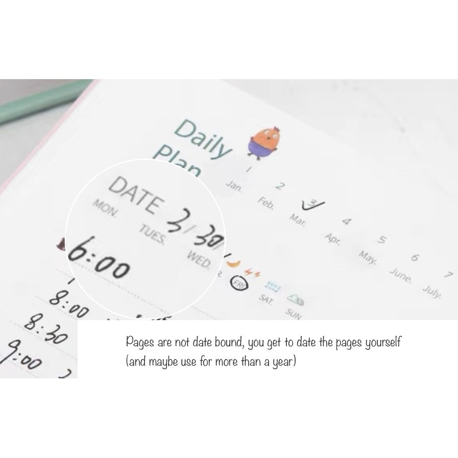 Undated Life Planner – A5 Hardcover Diary | 228 Pages Daily Monthly Journal