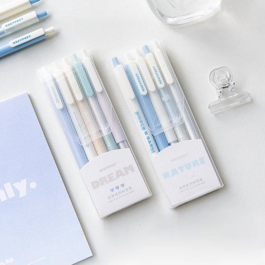 Aesthetic Black Gel Pen Set — 0.38 & 0.5mm (Set of 5)