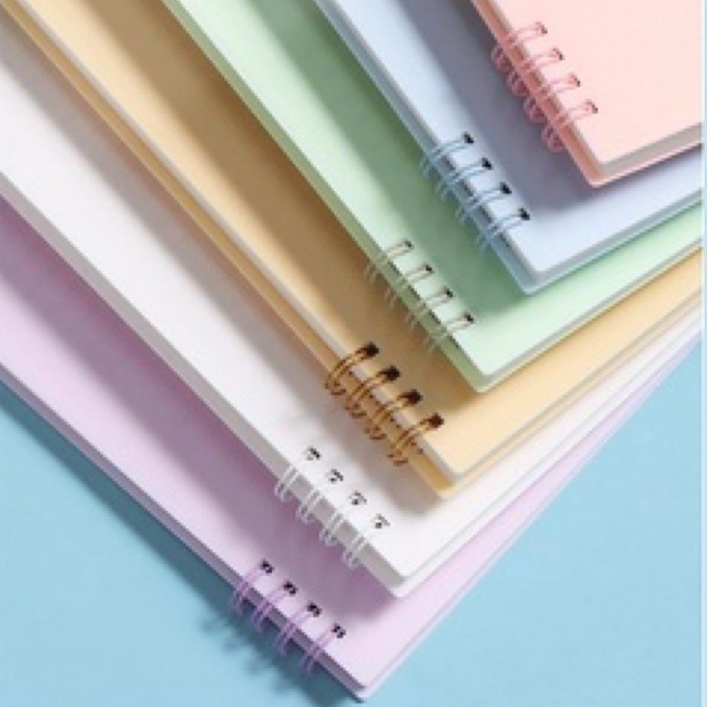 A5 Spiral Notebook 80 Sheets | Minimalist Firm PP Cover | Ruled Lined Paper | Dual Coil Stationery