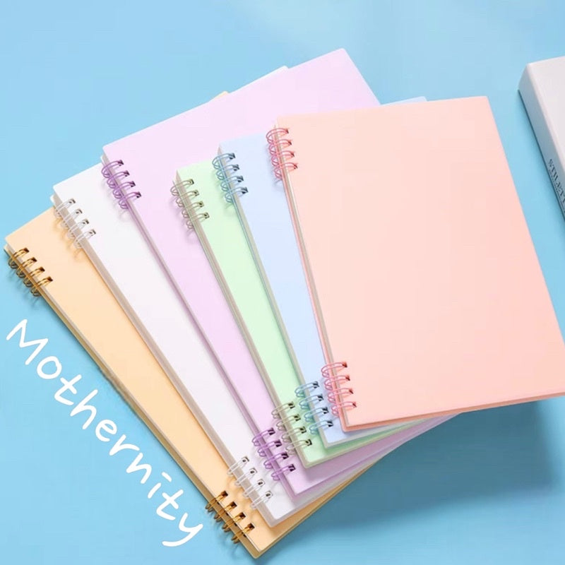 A5 Spiral Notebook 80 Sheets | Minimalist Firm PP Cover | Ruled Lined Paper | Dual Coil Stationery